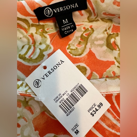 Versona One Shoulder Paisley Print Blouse. New w/ tags. Size Medium. - Picture 5 of 5